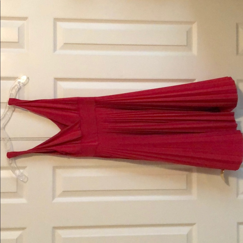 Pink Polyester Mid length Dress